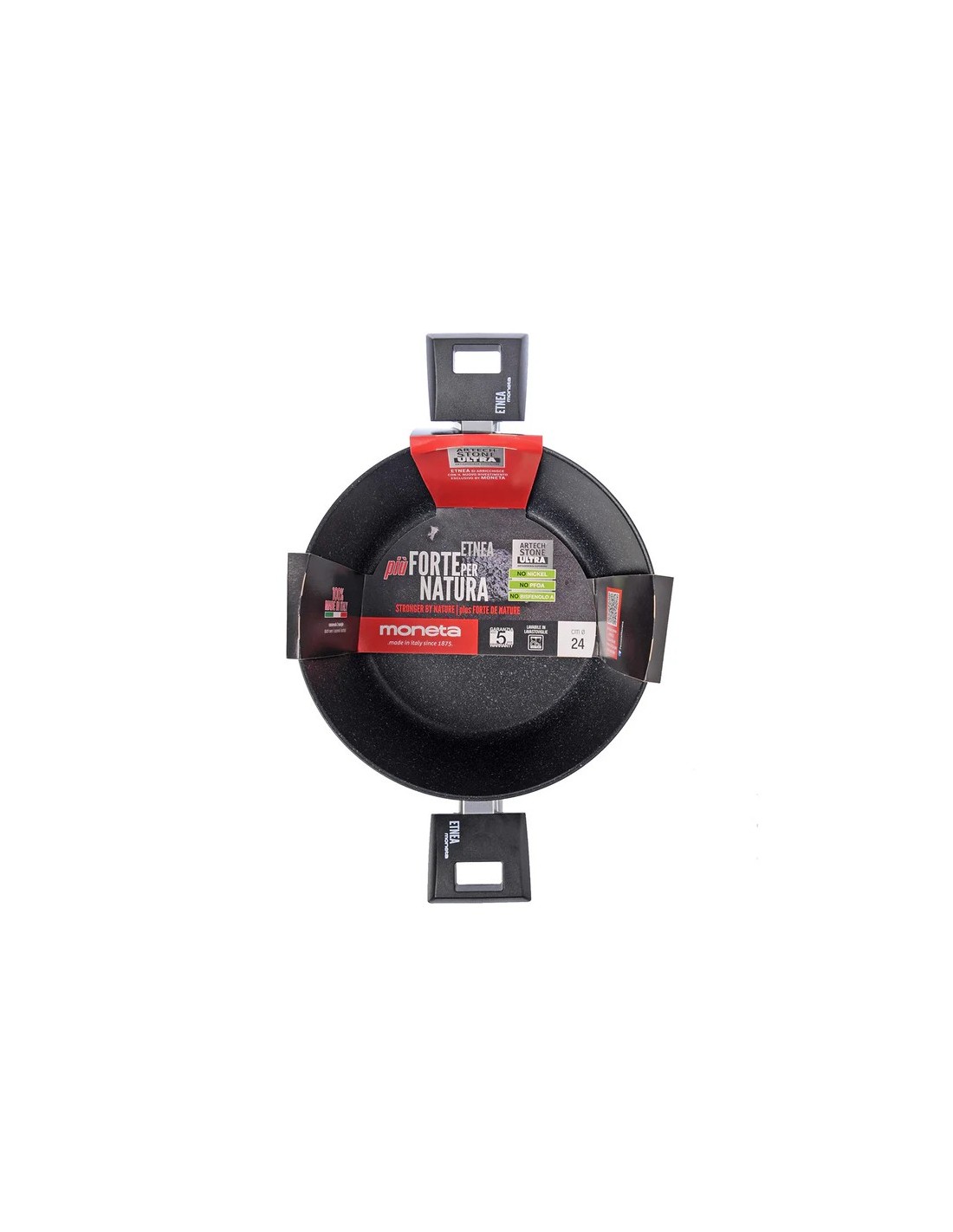 PENTOLE - COPERCHI ANTIADERENTE: vendita online Casseruola Moneta Etnea 20 cm, Alluminio Forgiato, Antiaderente Effetto Pietr...