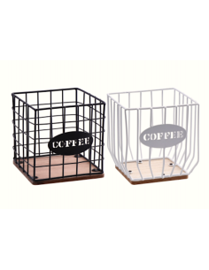 Porta capsule ferro/MDF 13 x 13 x 13 cm, 2 colori | shopincasa.it