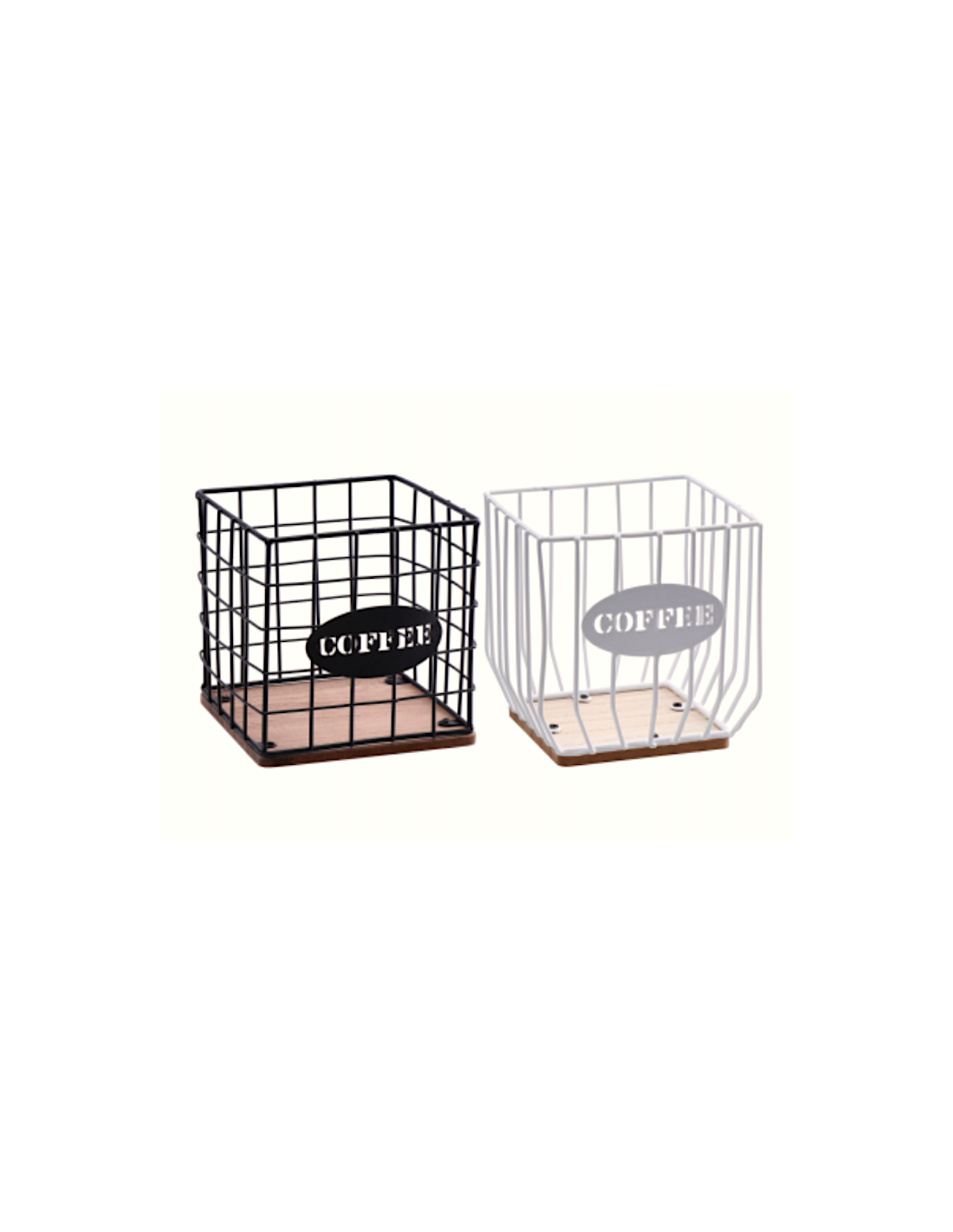 Porta capsule ferro/MDF 13 x 13 x 13 cm, 2 colori | shopincasa.it