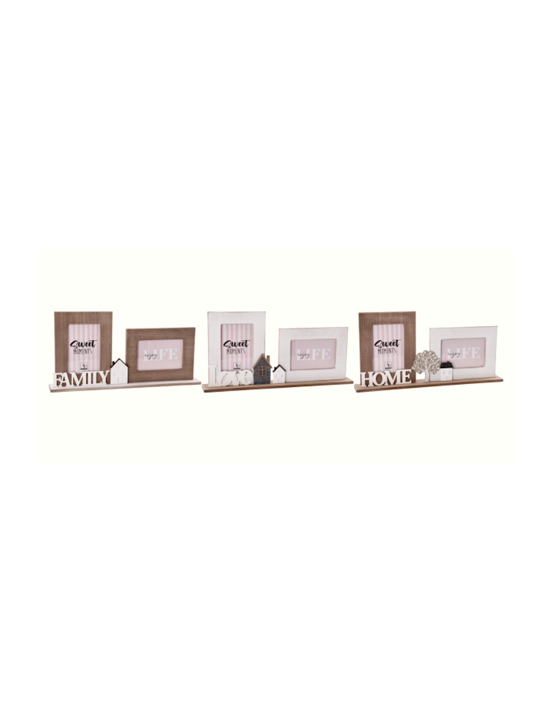 Decorazione assortita con 2 portafoto | shopincasa.it