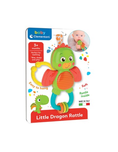 Little Dragon Rattle Sonaglino - Giocattolo Sensomotorio per Neonati