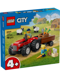 GIOCATTOLO PUBBLICIZZATO: vendita online CITY 60461 TRATTORE AGRICOLO ROSSO CON RIMORCHIO E PECORE in offerta