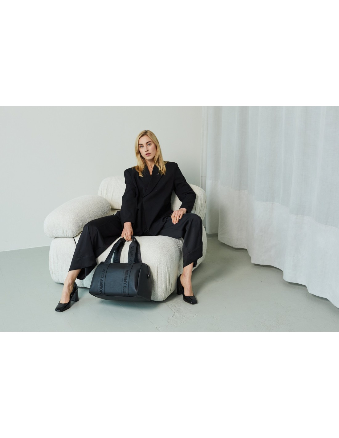 PRIMA INFANZIA: vendita online Borsa nursery Mommy Club - Signature - Pelle vegana - Nera in offerta