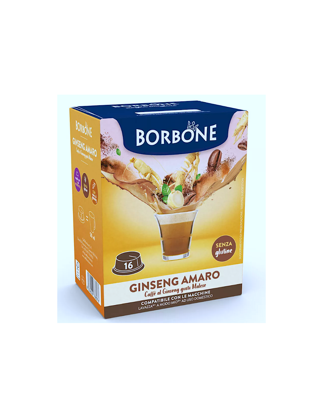 16 Capsule Ginseng Amaro Borbone Compatibili Lavazza A Modo Mio | Shopincasa.it