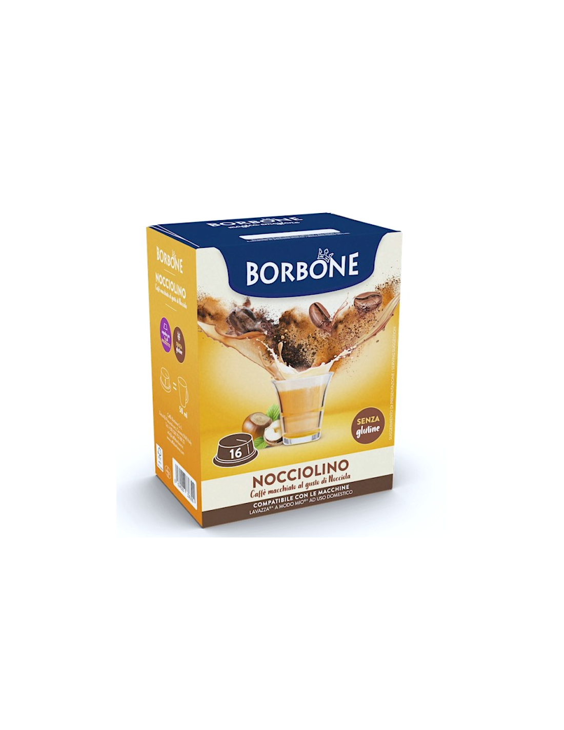 16 Capsule Borbone Nocciolino Nocciola Compatibili A Modo Mio | Shopincasa.it