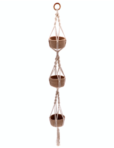 Fioriera 109751 Cotone con 3 vasi 15 x 140 cm da appendere | shopincasa.it