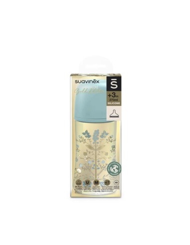 Gold Edition Biberon Silicone Azzurro 270 ml Suavinex +3 Mesi