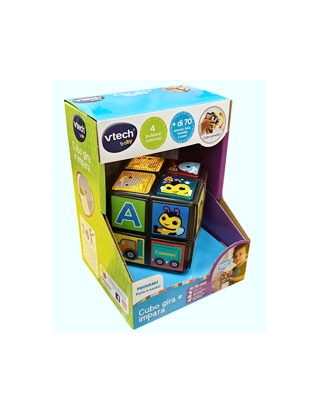 VTech Cubo Gira e Impara - Gioco Educativo Interattivo 18-36 Mesi | shopincasa.it