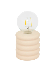 Atmosphera Base LED Perry Ceramica Beige H19 cm | shopincasa.it