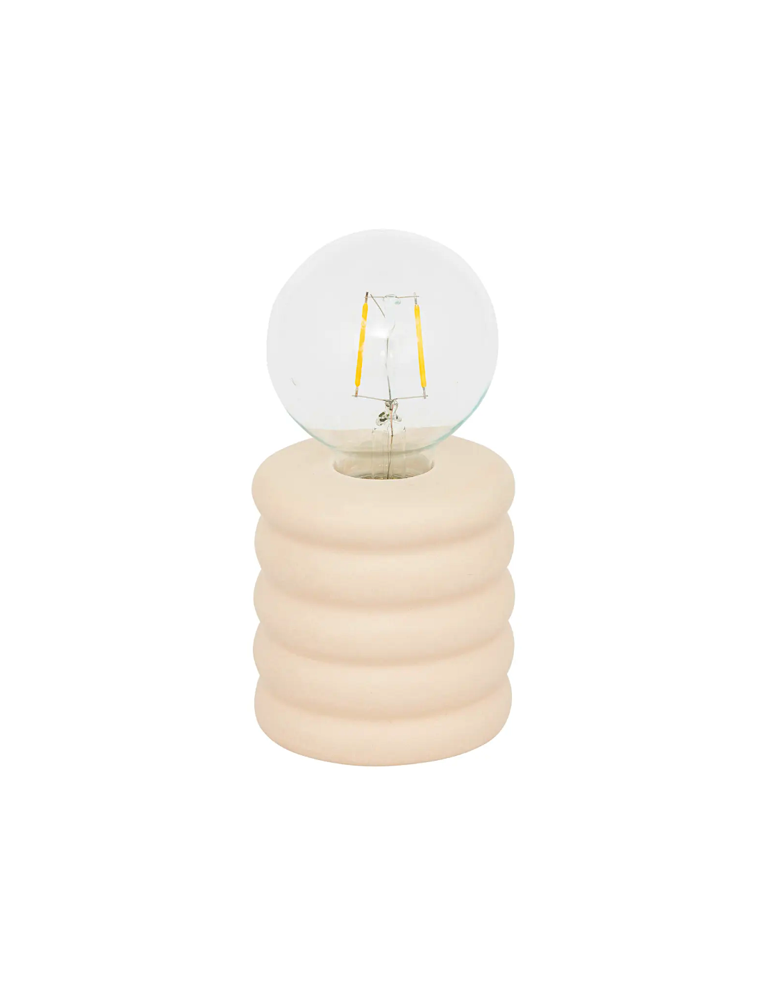 Atmosphera Base LED Perry Ceramica Beige H19 cm | shopincasa.it