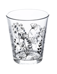 Bicchiere basso Bianco Floreale 33 cl vetro trasparente – shopincasa.it