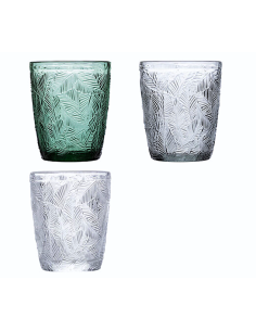 Bicchiere basso Leaf 30 cl vetro assortito in scatola palette – shopincasa.it