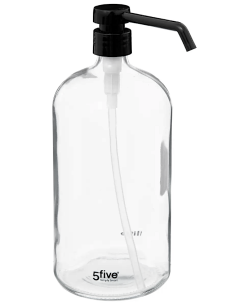 Distributore di sapone 5five trasparente 1 litro - shopincasa.it