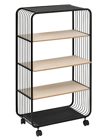 MENSOLA 193613 4 PIANI CON RUOTE 55X28X96CM METALLO/LEGNO