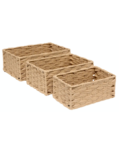 Set 3 Cestini Tresse Beige – 5five Simply Smart | Shopincasa.it