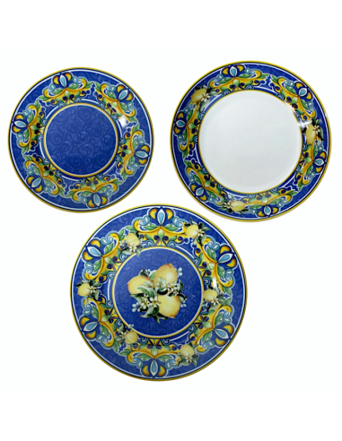 52475 TAVOLA 18PZ CITRUS BLU PORCELLANA