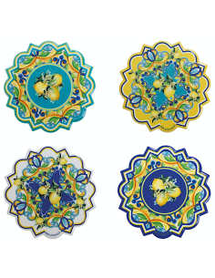 52780 DECORATION SET 4PZ CITRUS CERAMICA/SUGHERO