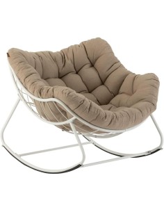 SEDIE E POLTRONE: vendita online Sedia a Dondolo Paopao Hespéride, Beige e Bianca, Acciaio Trattato con Polveri Epossidiche, ...