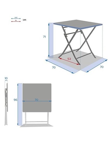 TAVOLI: vendita online Tavolo da Giardino Pieghevole Hespéride Greensboro Argilla, 2 Posti, Acero Epoxy, Resistente e Pratico...