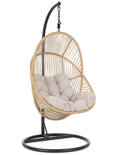 SEDIE E POLTRONE: vendita online Poltrona Sospesa Martinica con Cuscini, Struttura in Acciaio e Fibra Sintetica, Design Elega...