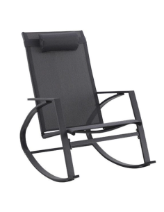 SEDIE E POLTRONE: vendita online Poltrona a Dondolo Demid New Antracite, Acciaio Verniciato, Seduta in Textilene, Poggiatesta...