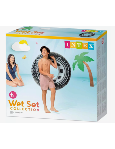 GONFIABILI: vendita online Salvagente Ruota con Maniglie, Diametro 114 cm, Galleggiante per Piscina e Mare, Resistente e Sicu...