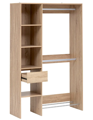 SCAFFALE 193550 CON GUARDAROBA DIKA 118X39X180CM MDF