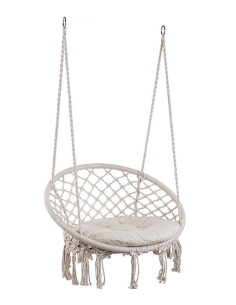 SEDIE E POLTRONE: vendita online Amaca Pensile Tonda Javier Bizzotto, D88x130 cm, Bianco, Cotone e Poliestere, Relax e Stile ...