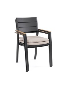 SEDIE E POLTRONE: vendita online Sedia Zelmar in Alluminio con Cuscino, Braccioli Effetto Legno, Impilabile, Idrorepellente, ... 2