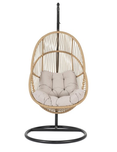 SEDIE E POLTRONE: vendita online Poltrona Sospesa Martinica con Cuscini, Struttura in Acciaio e Fibra Sintetica, Design Elega...