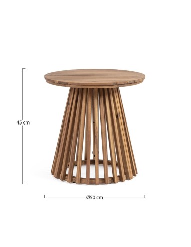 TAVOLI: vendita online Tavolino Rodano D50cm in Legno di Acacia FSC 100%, Base da Assemblare, Finitura a Olio, Viteria in Acc...
