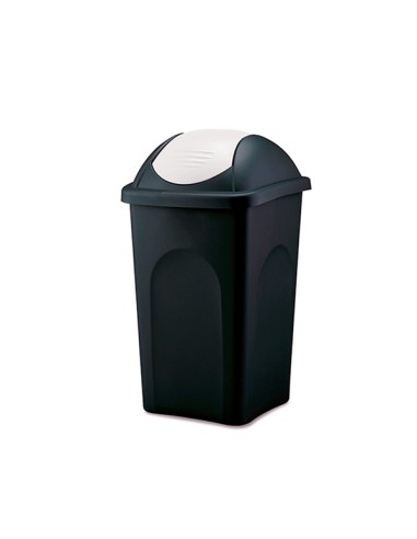 PATTUMIERA 70207 60LT NERO/BIANCO BASCULANTE