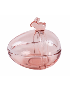 CONTENITORE UOVO 140234 CONIGLIO ARANCIO 13X10X13CM VETRO