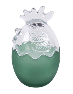 CONTENITORE UOVO 140244 GALLO VERDE 8,5X14CM VETRO
