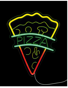 Insegna Luminosa Neon LED Pizza 34 x 42 cm | shopincasa.it