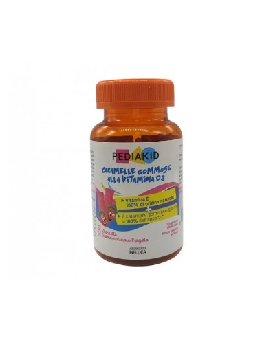 Caramelle Gommose Fragola Vitamina D3 Pediakid – Integratore per Bambini