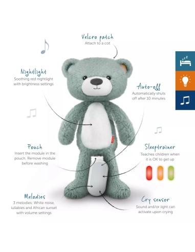 Zazu Sleeptrainer Brody Orsetto Blu con Luce e Suoni | shopincasa.it