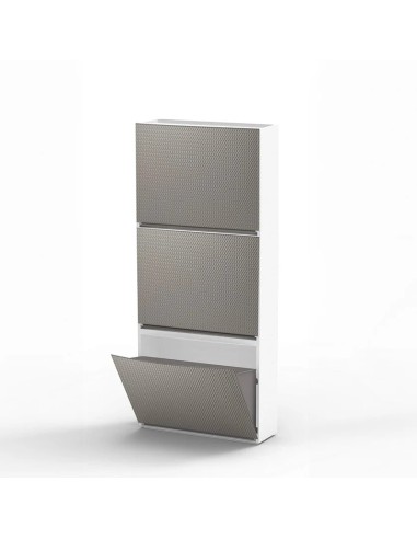 BOX E CONTENITORI SALVASPAZIO: vendita online Scarpiera Intreccio a Parete 16x51,5x39 cm Tortora –Resina Resistente, Design M...