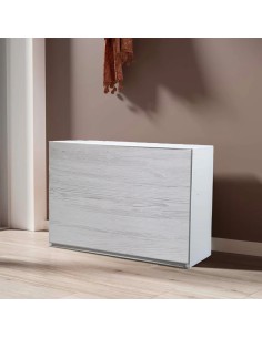 BOX E CONTENITORI SALVASPAZIO: vendita online Scarpiera a parete, bianca, effetto legno, salvaspazio, resina resistente, faci... 2