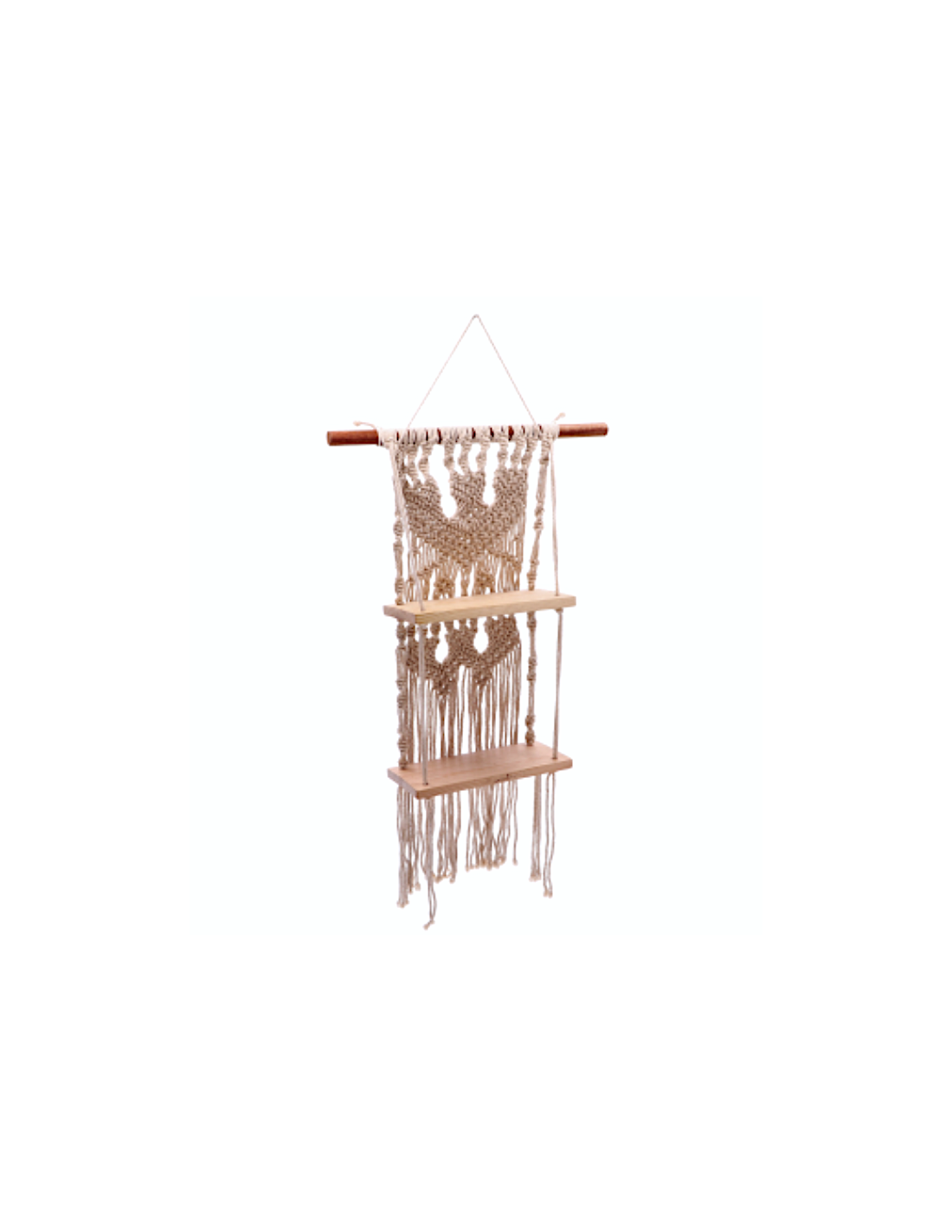 Mensola 109748 2 piani cotone/legno 25 x 13 x 63 cm da appendere | shopincasa.it