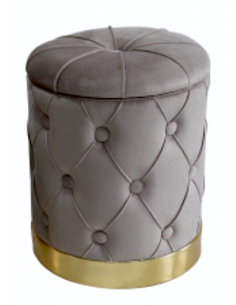 Pouf contenitore 100364 Jeremy velluto grigio 31 x 38 cm | shopincasa.it