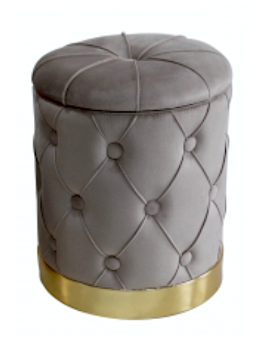Pouf contenitore 100364 Jeremy velluto grigio 31 x 38 cm | shopincasa.it