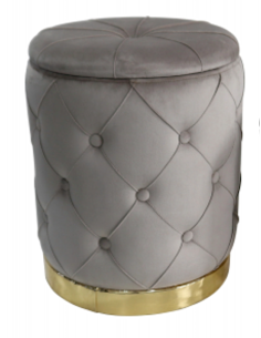 Pouf contenitore 100364 Jeremy velluto grigio 42 x 52 cm | shopincasa.it