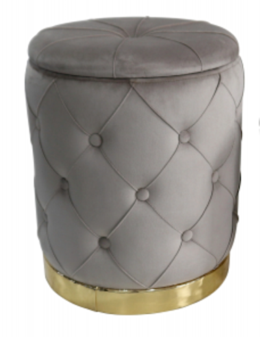 POUF CONTENITORE 100364 2 MIS JEREMY 42X52CM VELLUTO GRIGIO