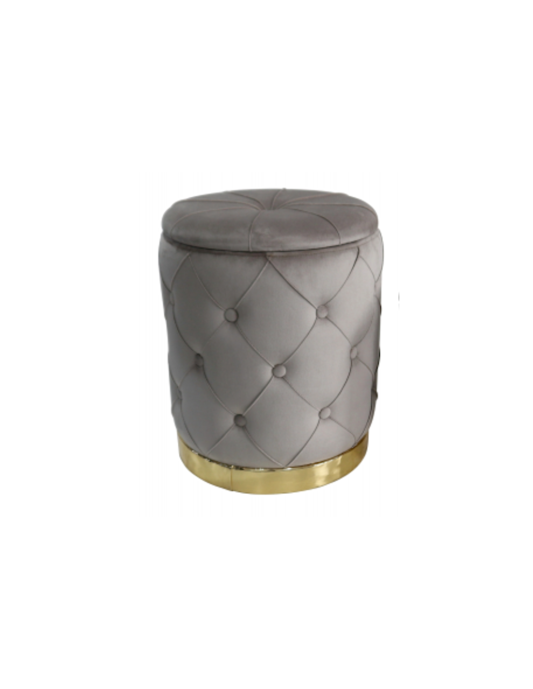 Pouf contenitore 100364 Jeremy velluto grigio 42 x 52 cm | shopincasa.it