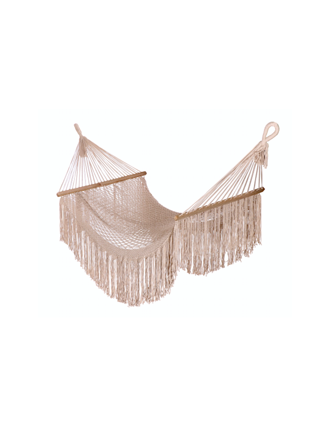 Amaca in Cotone Beige Chiaro 80x245 cm con Aste in Legno | Eleganza e Relax |Shopincasa.it