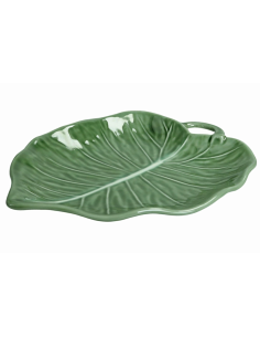 Brandani Vassoio Foglia di Tiglio Verde Porcellana 25x19 cm | shopincasa.it