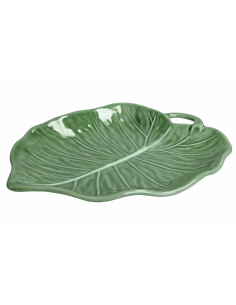 Brandani Vassoio Foglia di Tiglio Verde Porcellana 30x22,5 cm | shopincasa.it