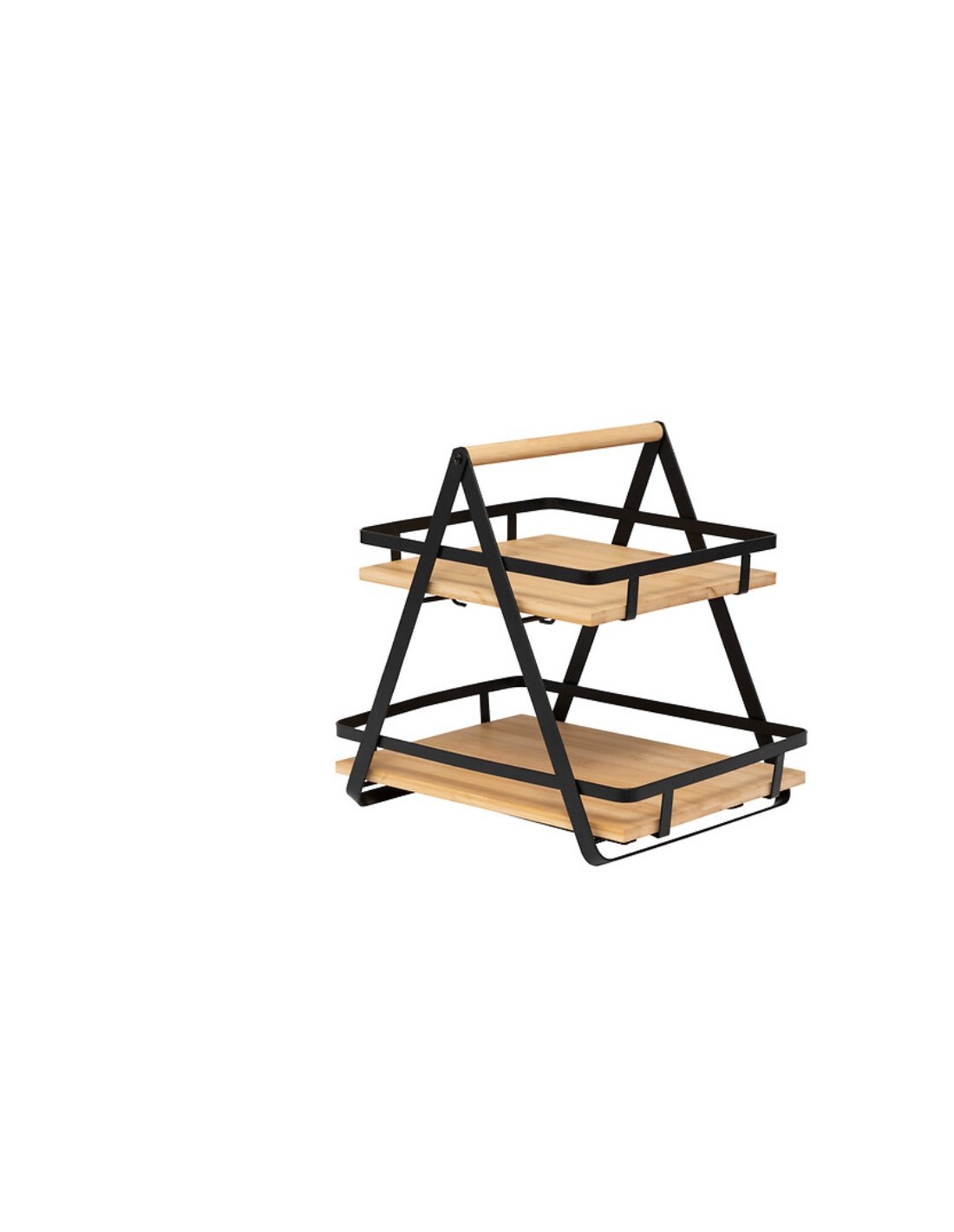 MENSOLA 190114 ORDERA 2 LIVELLI NERO BAMBOO/METALLO