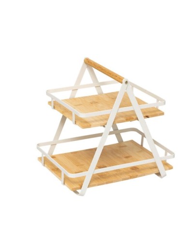 MENSOLA 190114A ORDERA 2 LIVELLI BEIGE BAMBOO/METALLO